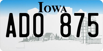 IA license plate ADO875