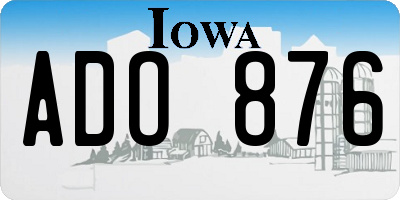 IA license plate ADO876