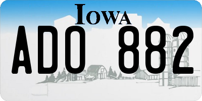 IA license plate ADO882