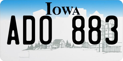 IA license plate ADO883