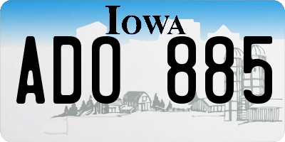 IA license plate ADO885