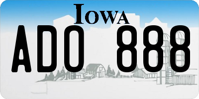 IA license plate ADO888
