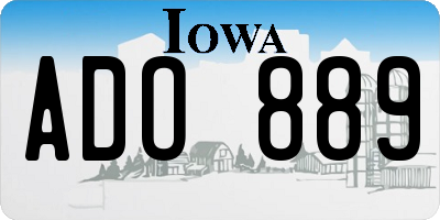 IA license plate ADO889
