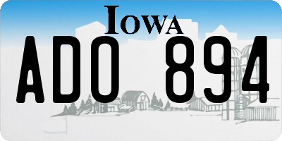 IA license plate ADO894