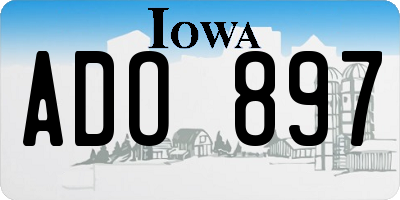 IA license plate ADO897