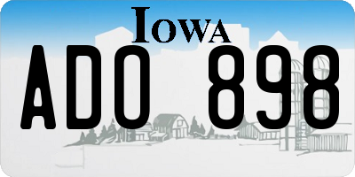IA license plate ADO898
