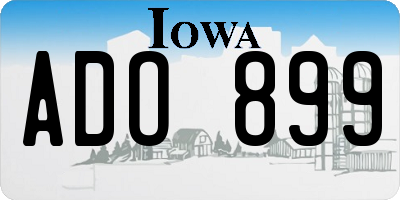 IA license plate ADO899