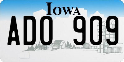 IA license plate ADO909