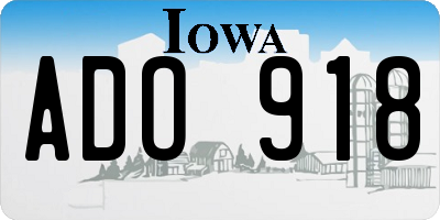 IA license plate ADO918