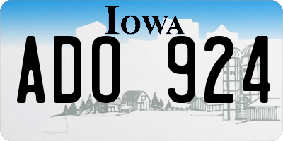 IA license plate ADO924