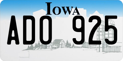 IA license plate ADO925