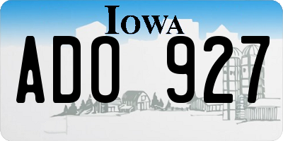 IA license plate ADO927