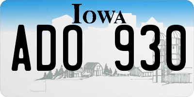 IA license plate ADO930
