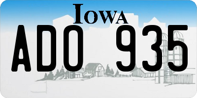 IA license plate ADO935