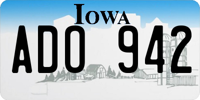 IA license plate ADO942