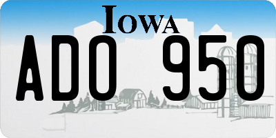 IA license plate ADO950