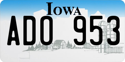 IA license plate ADO953