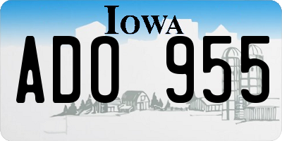 IA license plate ADO955