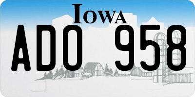 IA license plate ADO958