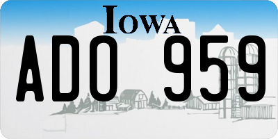 IA license plate ADO959
