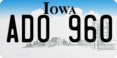 IA license plate ADO960