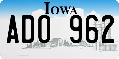 IA license plate ADO962