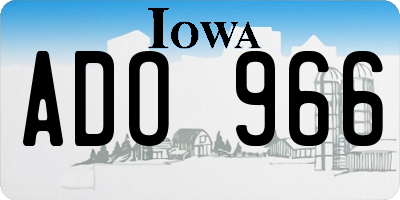 IA license plate ADO966