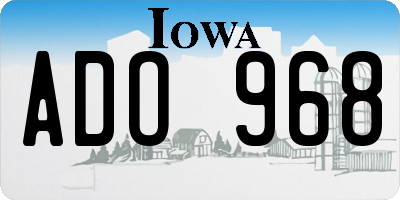 IA license plate ADO968