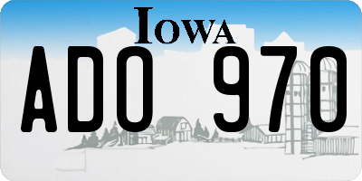 IA license plate ADO970