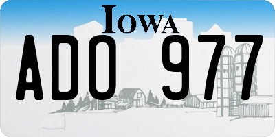 IA license plate ADO977