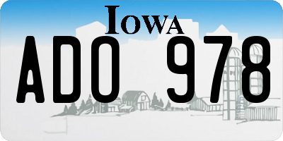 IA license plate ADO978