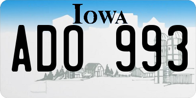 IA license plate ADO993