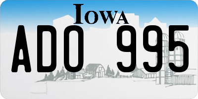 IA license plate ADO995