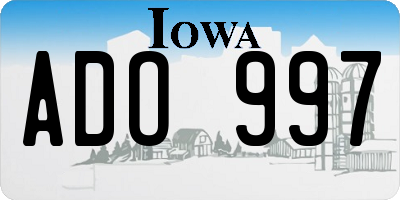 IA license plate ADO997