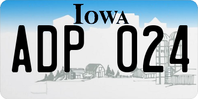 IA license plate ADP024