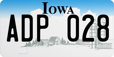 IA license plate ADP028