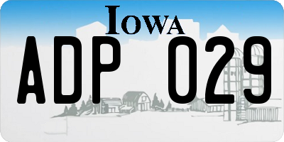 IA license plate ADP029