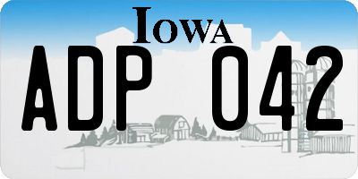 IA license plate ADP042