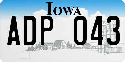 IA license plate ADP043