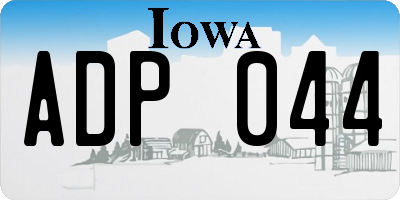IA license plate ADP044