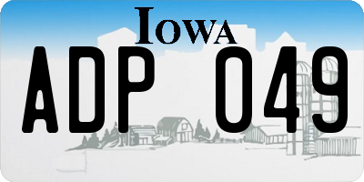 IA license plate ADP049