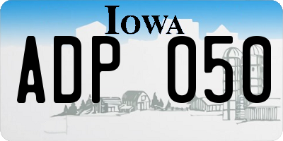 IA license plate ADP050