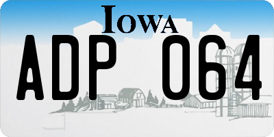 IA license plate ADP064