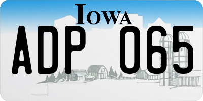 IA license plate ADP065