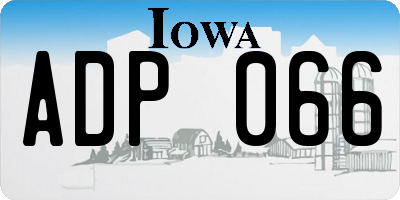 IA license plate ADP066