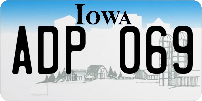 IA license plate ADP069