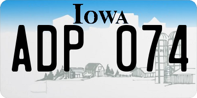 IA license plate ADP074