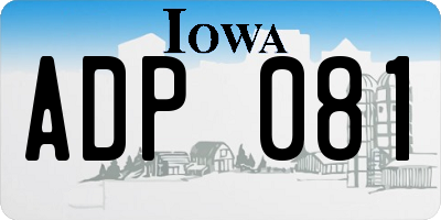 IA license plate ADP081