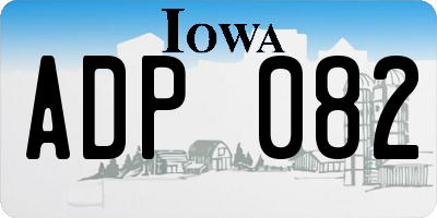 IA license plate ADP082