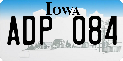 IA license plate ADP084